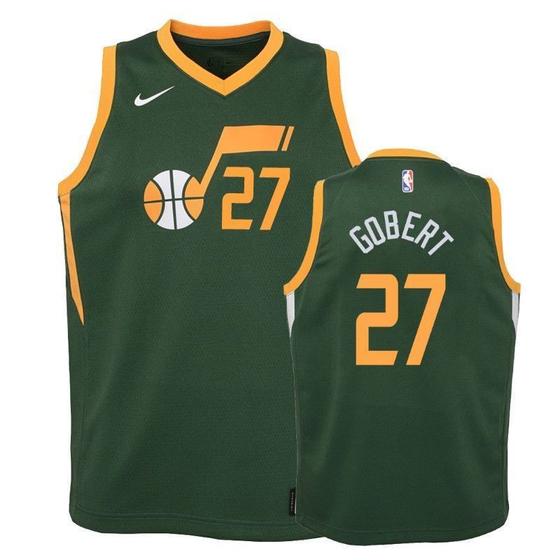 Youth Jazz Rudy Gobert 27 Earned Green Jersey