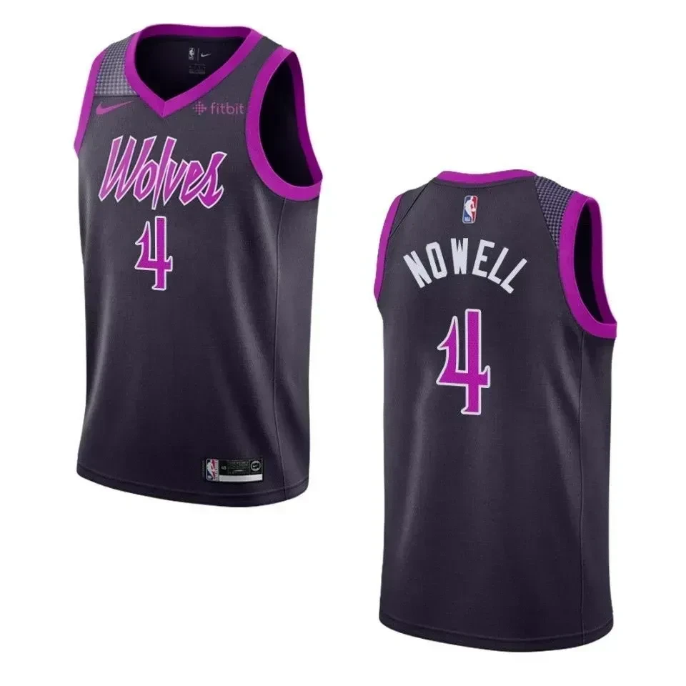 Men's Minnesota Timberwolves 4 Jaylen Nowell City Swingman Jersey - Purple