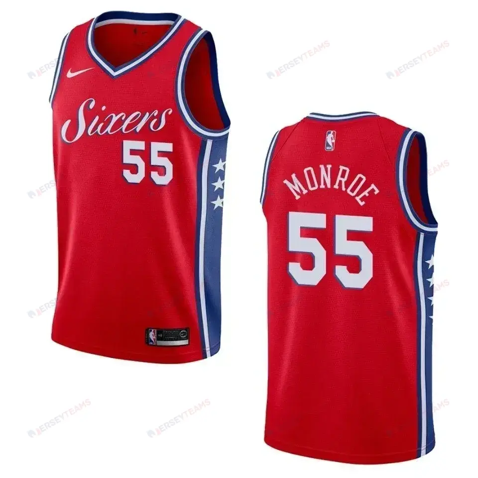 Men's Philadelphia 76ers 55 Greg Monroe Statement Swingman Jersey - Red