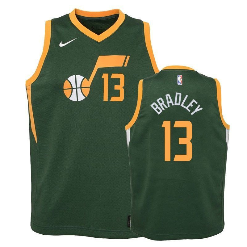 Youth Jazz Tony Bradley 13 Earned Green Jersey
