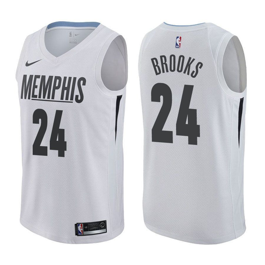 Men's Grizzlies Male Dillon Brooks 24 City Edition White Jersey