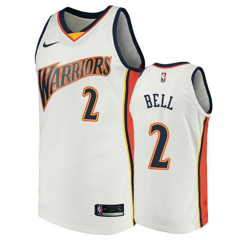 Men's Golden State Warriors 2 Jordan Bell White Throwback Jersey