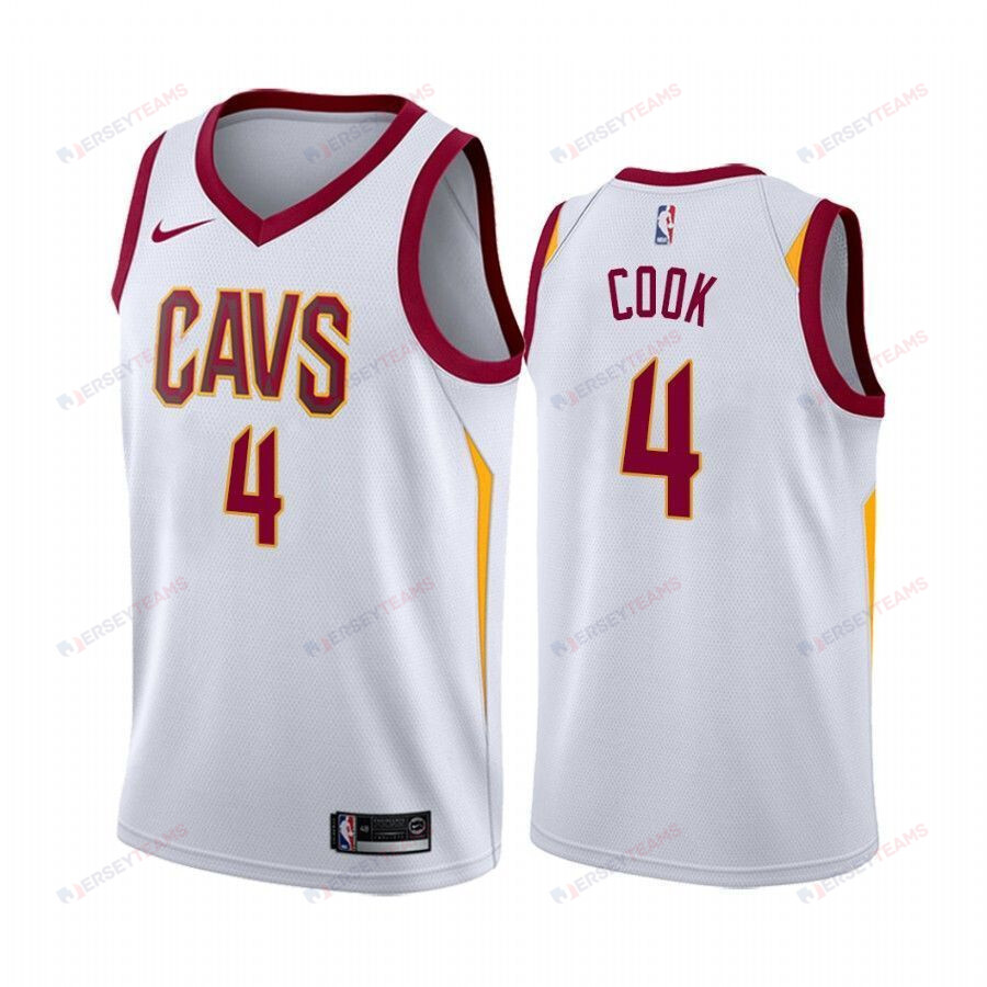 Men's Cleveland Cavaliers Quinn Cook 4 White Association Edition Jersey