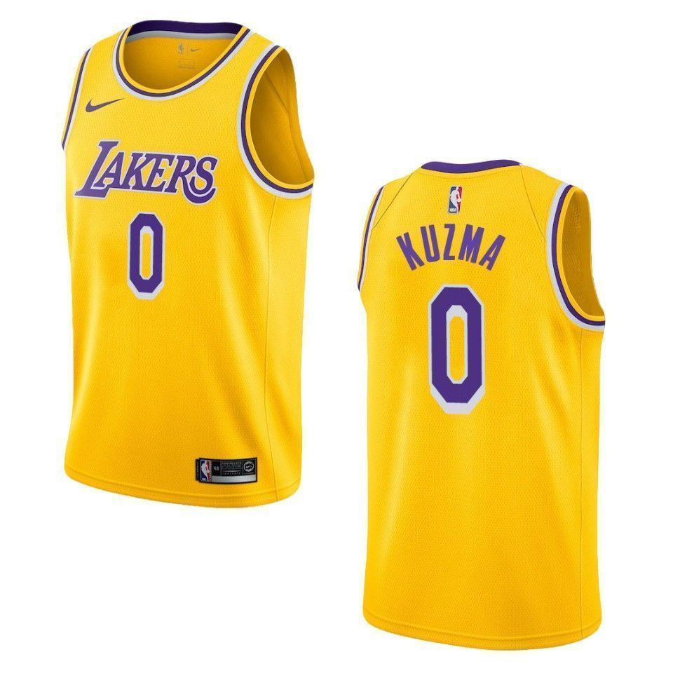 Men's Los Angeles Lakers 0 Kyle Kuzma Icon Swingman Jersey - Gold