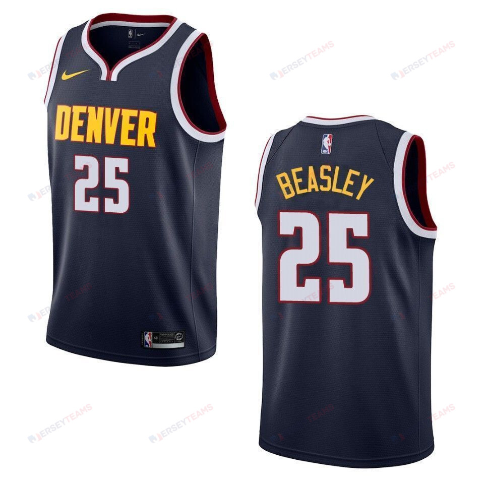 Men's Denver Nuggets 25 Malik Beasley Icon Swingman Jersey - Navy