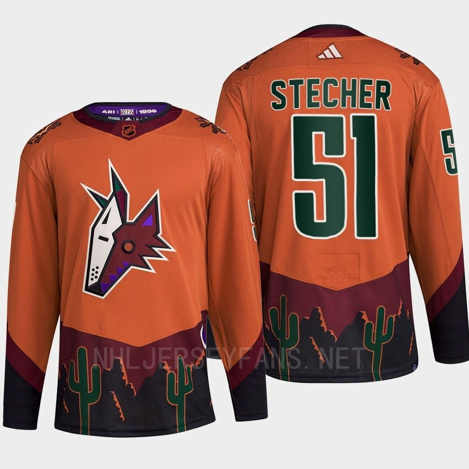 Arizona Coyotes 2022 Reverse Retro 2.0 Troy Stecher 51 Orange Primegreen Jersey Men's