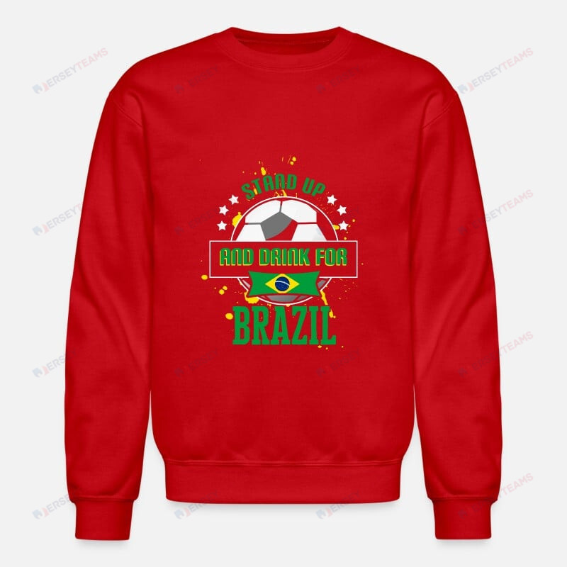 Drink For Brazil Qatar World Cup 2022 Pullover Sweatshirt - Red