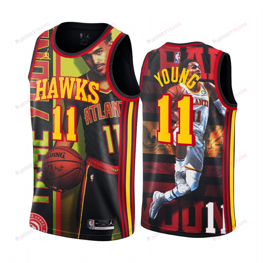 Hawks Trae Young 11 Leading Scorer Painting Jersey