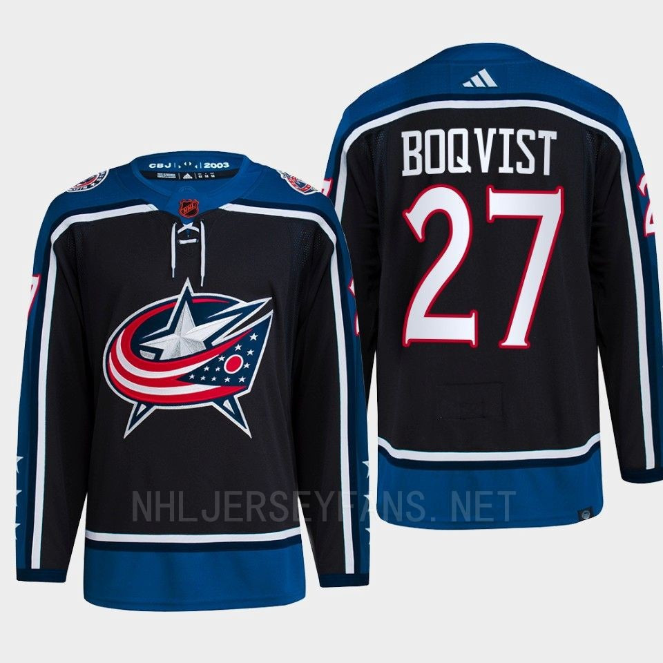 Adam Boqvist 27 Reverse Retro 2.0 2022 Columbus Blue Jackets Navy Jersey Primegreen - All Over Printed