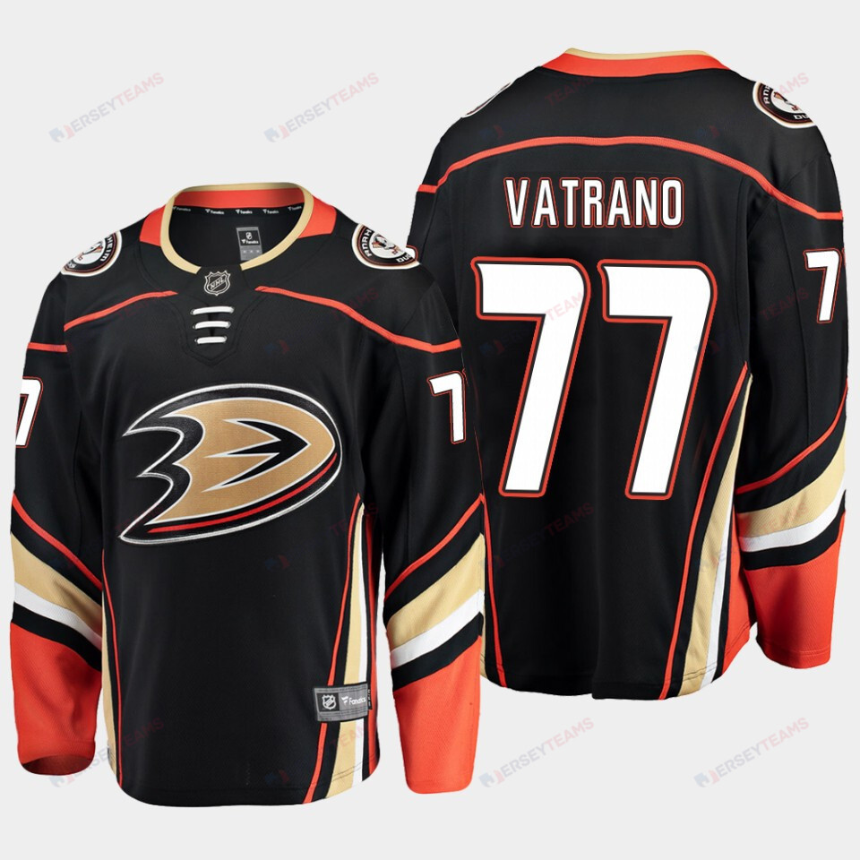Anaheim Ducks Frank Vatrano 77 Alternate Black Jersey Breakaway Player - All Over Printed