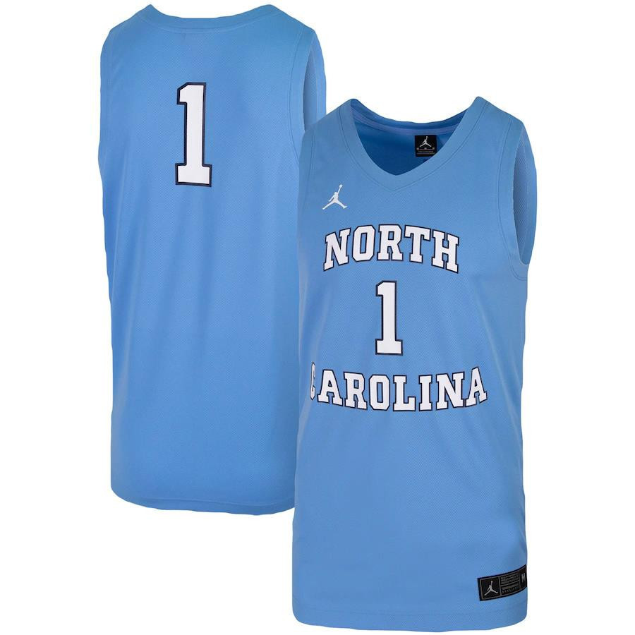1 North Carolina Tar Heels Jordan Brand Team Basketball Jersey - Carolina Blue