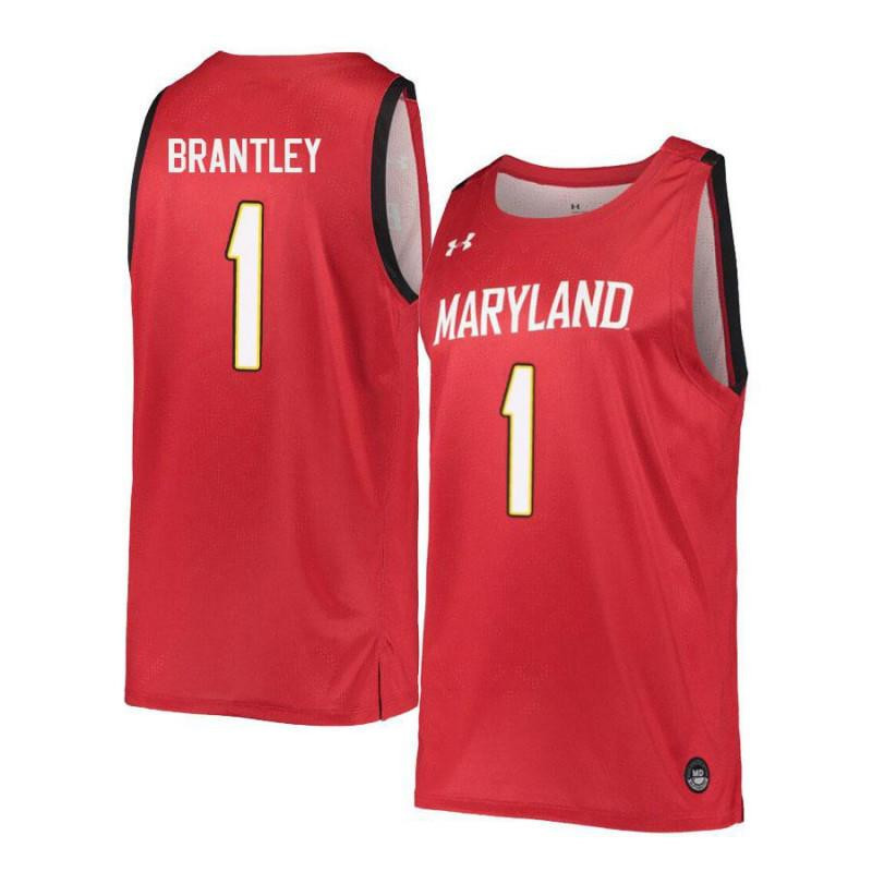 Mens Under Armour 1 Jaylen Brantley Red Retro Maryland Terrapins Basketball Jersey
