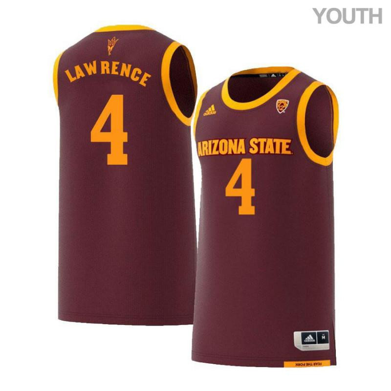 Youth 4 Kimani Lawrence Maroon Retro Arizona State Sun Devils Basketball Jersey
