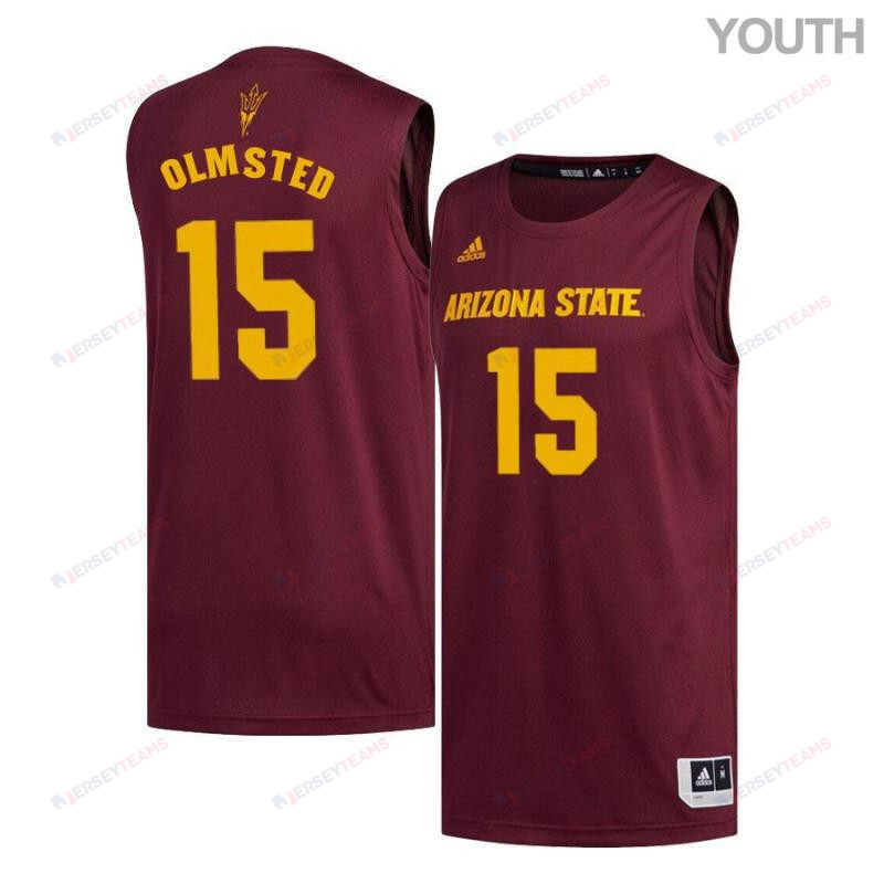 Youth 15 John Olmsted Maroon Arizona State Sun Devils Basketball Jersey