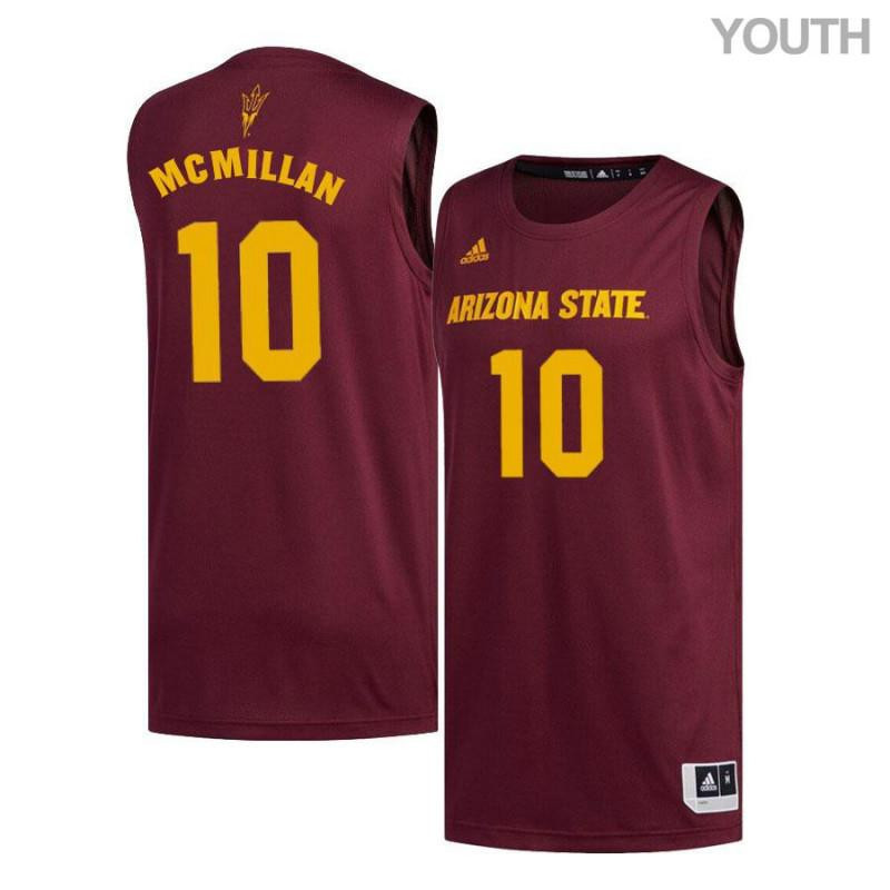 Youth 10 Jamelle McMillan Maroon Arizona State Sun Devils Basketball Jersey