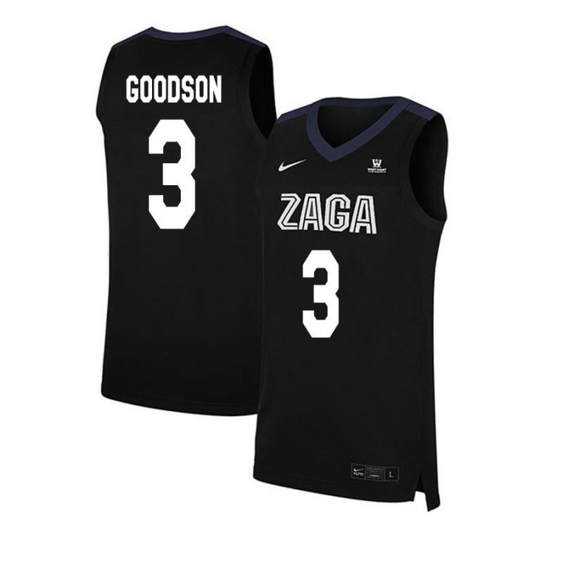 Men 3 Demetri Goodson Black Elite Gonzaga Bulldogs Basketball Jersey