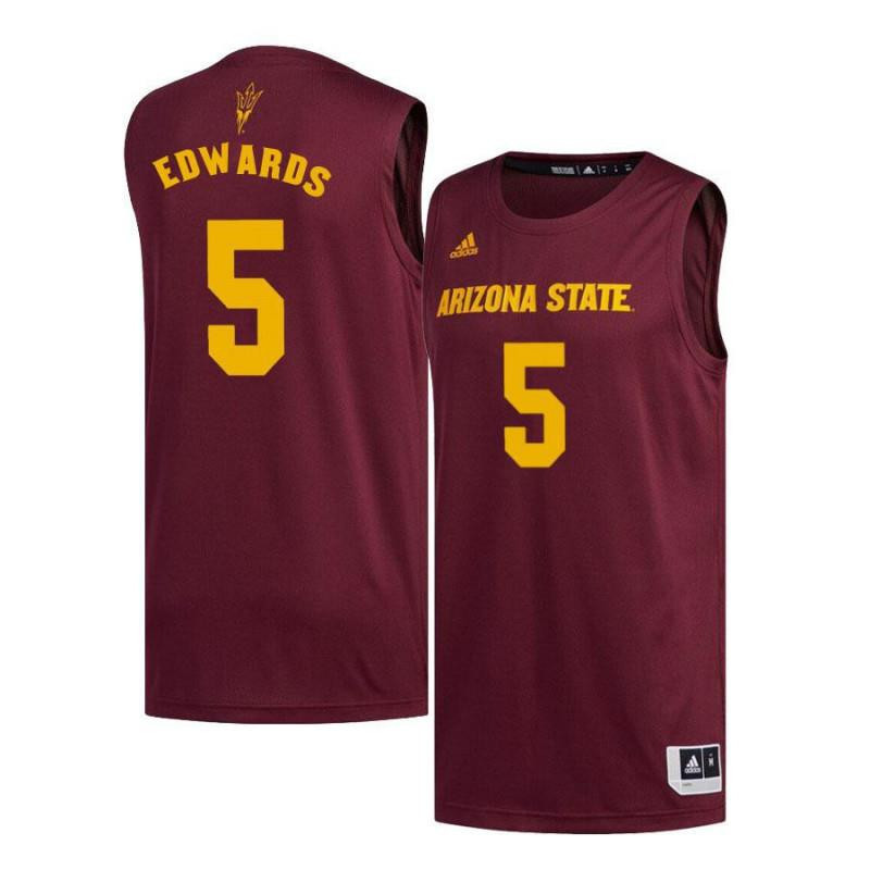 Men 5 Richie Edwards Maroon Arizona State Sun Devils Basketball Jersey