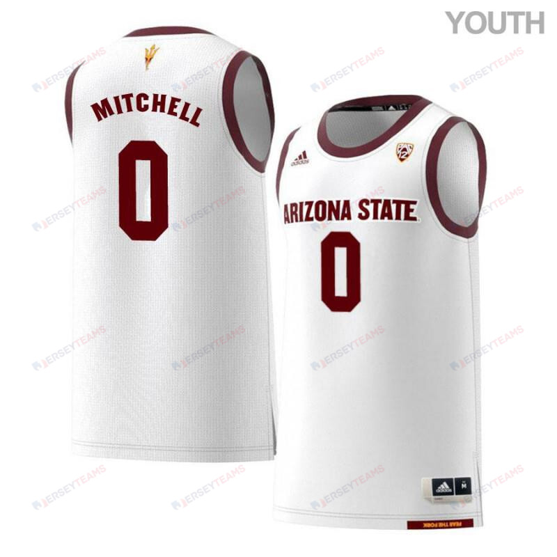 Youth 0 Mickey Mitchell White Retro Arizona State Sun Devils Basketball Jersey