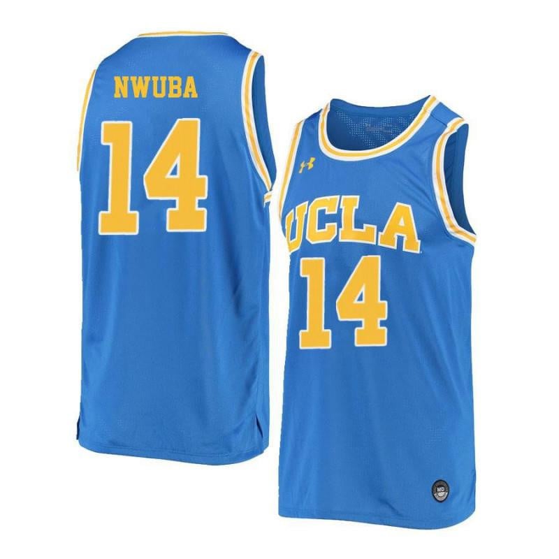 Men 14 Kenneth Nwuba Blue Retro Elite UCLA Bruins Basketball Jersey