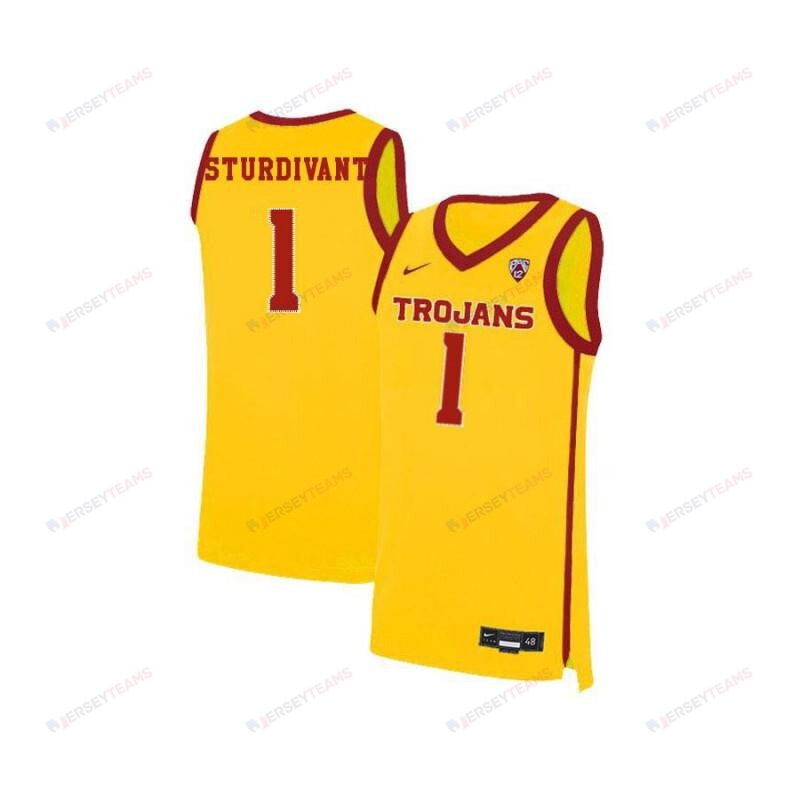 Men 1 Kyle Sturdivant Yellow Elite USC Trojans Basketball Jersey