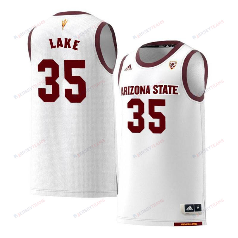 Men 35 DeQuon Lake White Retro Arizona State Sun Devils Basketball Jersey