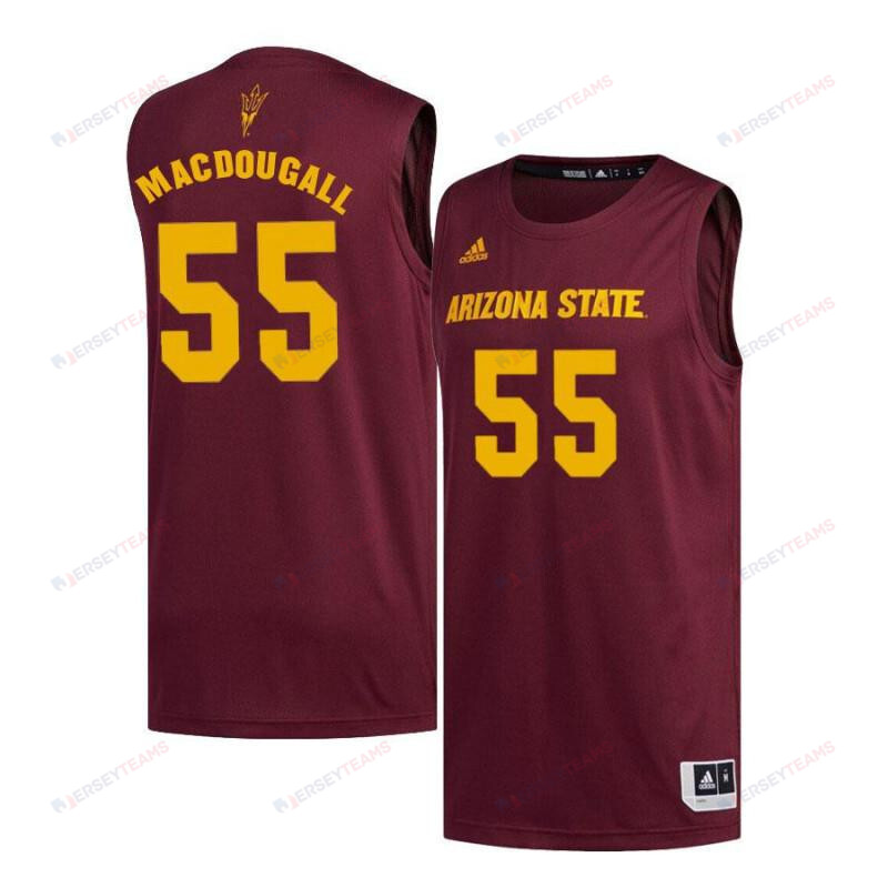 Men 55 Connor MacDougall Maroon Arizona State Sun Devils Basketball Jersey