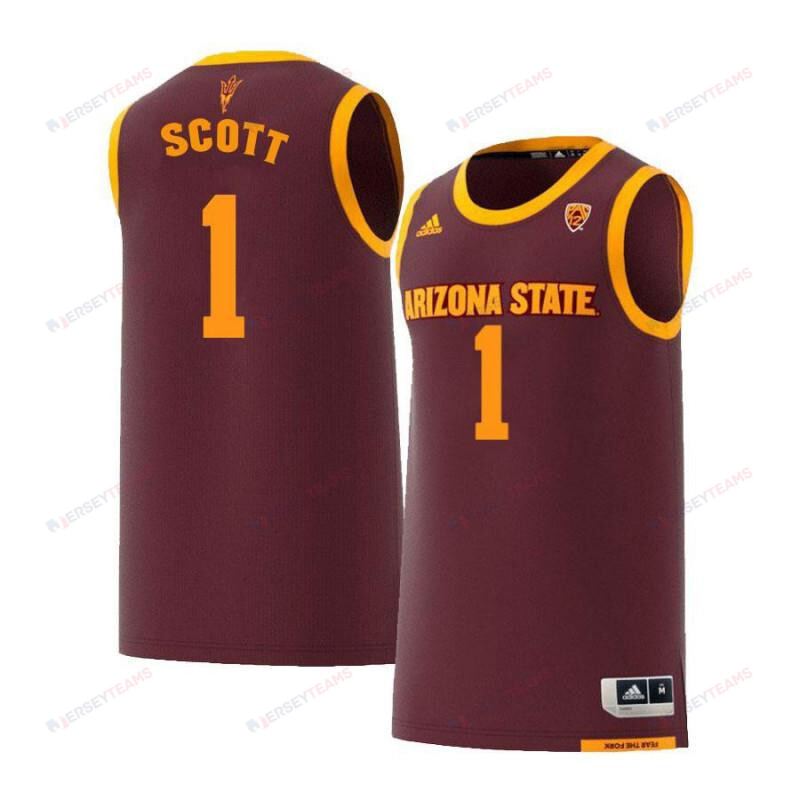 Men 1 Roosevelt Scott Maroon Retro Arizona State Sun Devils Basketball Jersey