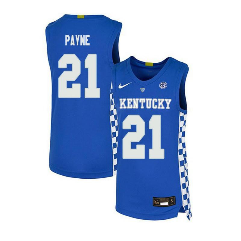 Men 21 Zan Payne Royal Blue Elite Kentucky Wildcats Basketball Jersey