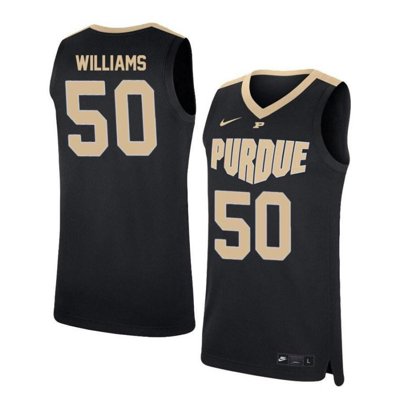 Men 50 Trevion Williams Black Elite Purdue Boilermakers Basketball Jersey