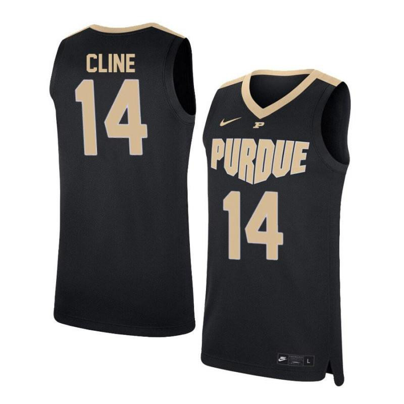Men 14 Ryan Cline Black Elite Purdue Boilermakers Basketball Jersey