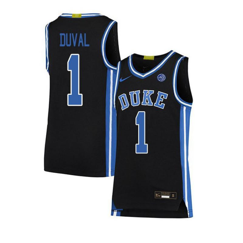 Men 1 Trevon Duval Black Elite Duke Blue Devils Basketball Jersey