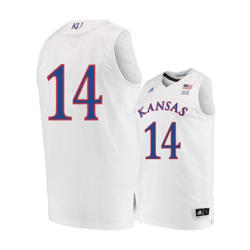 Men 14 Brannen Greene White Kansas Jayhawks Basketball Jersey