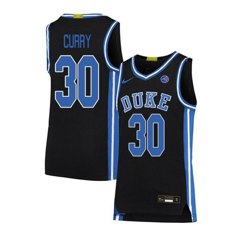 Men 30 Seth Curry Black Elite Duke Blue Devils Basketball Jersey