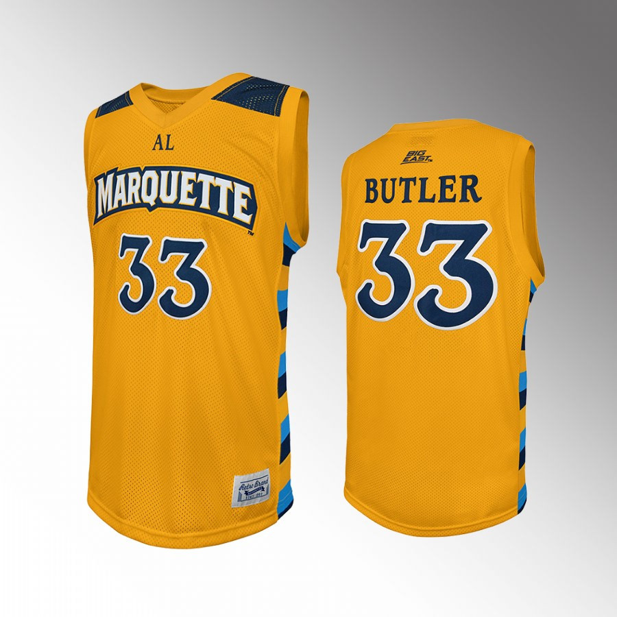 Jimmy Butler 33 Marquette Golden Eagles Gold Jersey Basketball Retro