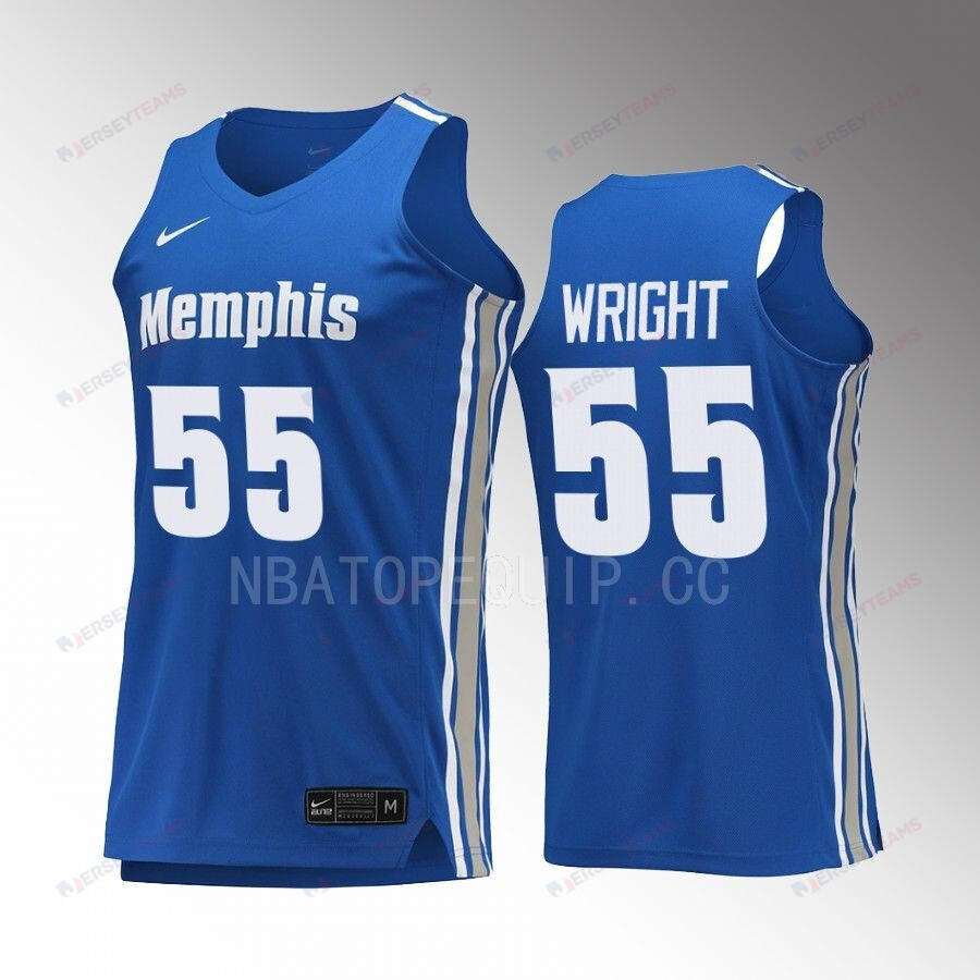 Memphis Tigers Lorenzen Wright 55 Jersey Retired Number Royal Basketball Uniform