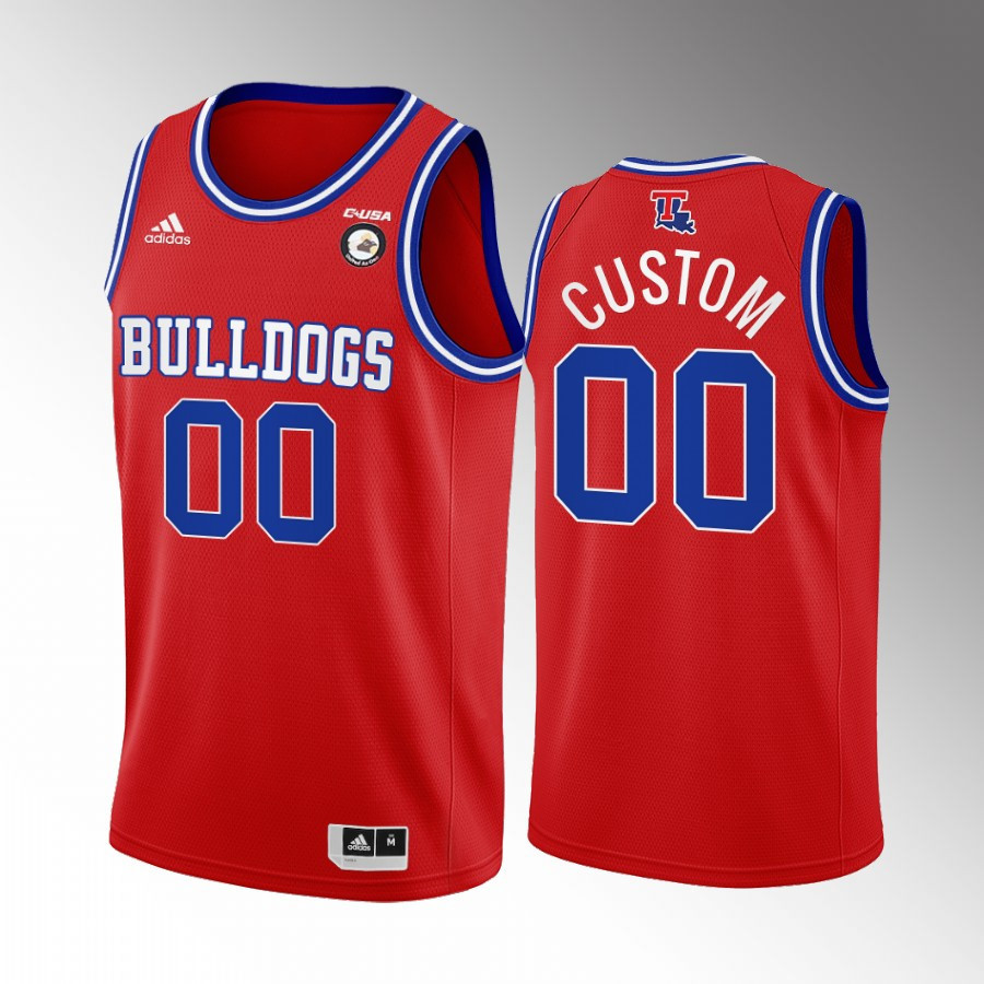 Custom 00 Louisiana Tech Bulldogs Red Jersey College Basketball Alternate