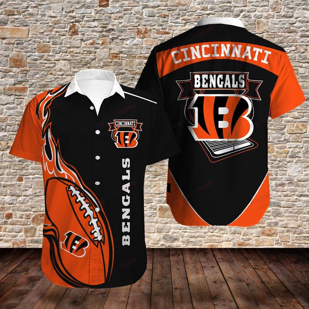Cincinnati Bengals Fireball – 3D Printed Hawaiian Shirt