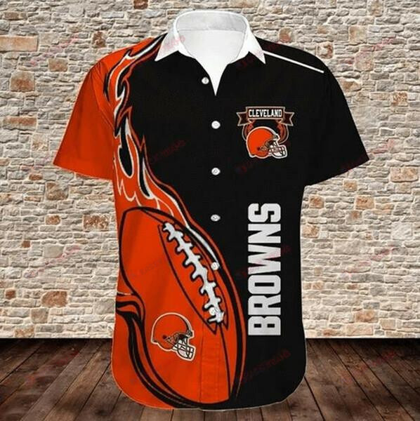Cleveland Browns Rugby Ball – Hawaiian Shirt