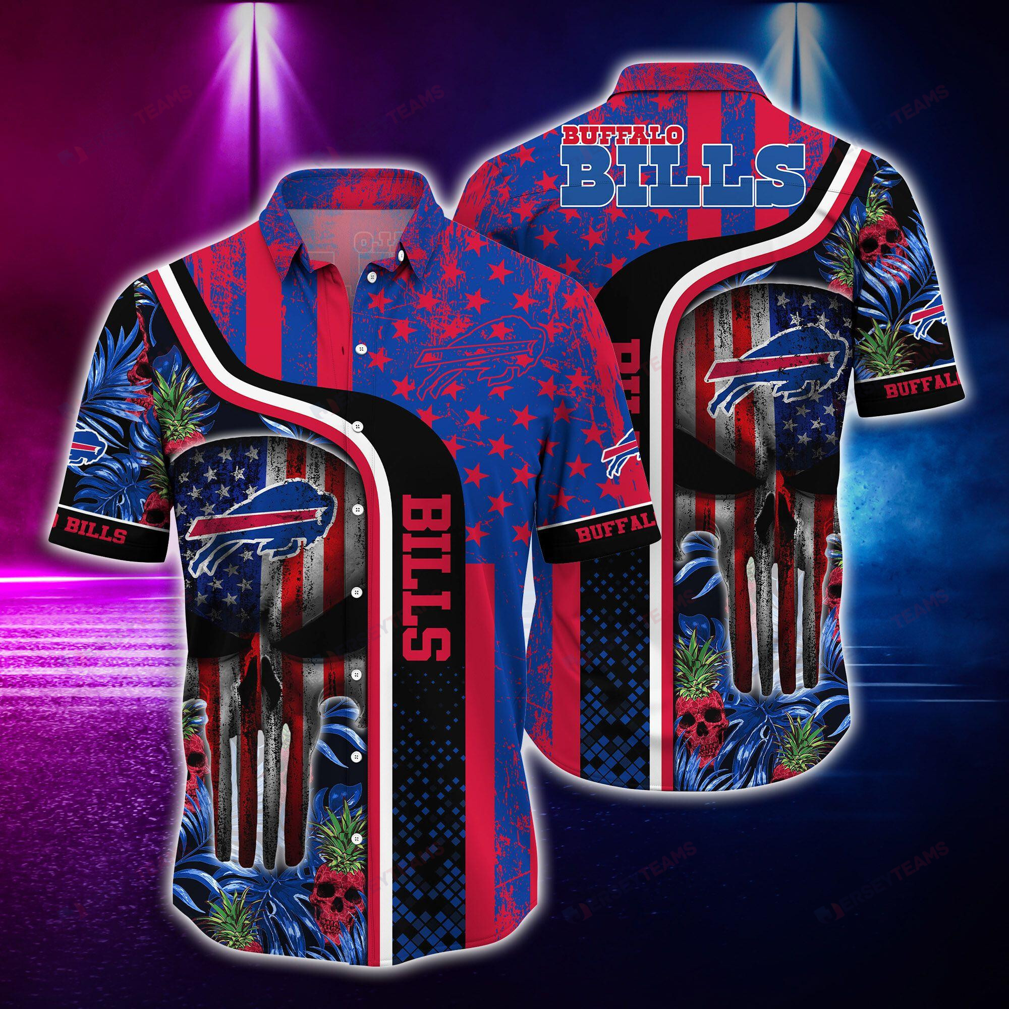 Buffalo Bills And Skull – Hawaiian Shirt
