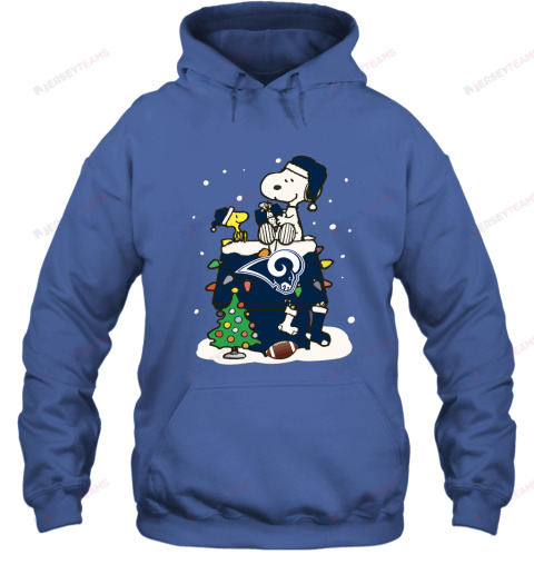 A Happy Christmas With Los Angeles Rams Snoopy Hoodie - Royal