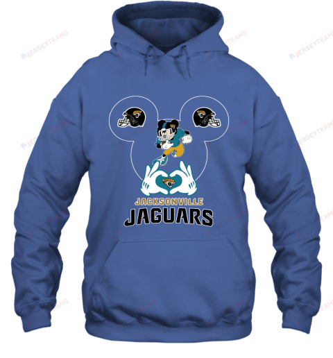 I Love The Jaguars Mickey Mouse Jacksonville Jaguars Hoodie - Royal