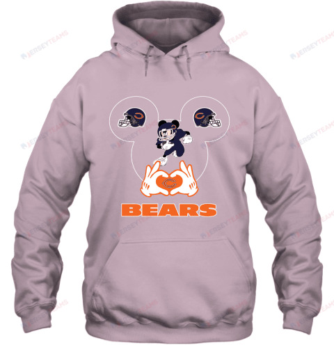 I Love The Bears Mickey Mouse Chicago Bears Hoodie - Light Pink