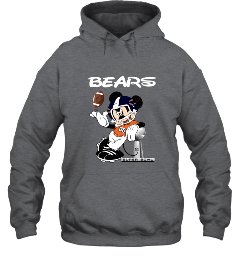 Mickey Bears Taking The Super Bowl Trophy Football Hoodie - Charcoal