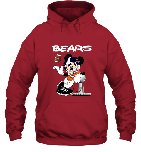 Mickey Bears Taking The Super Bowl Trophy Football Hoodie - Red