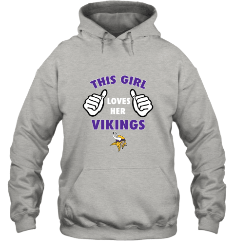 This Girl Loves Her Minnesota Viking Hoodie - Grey
