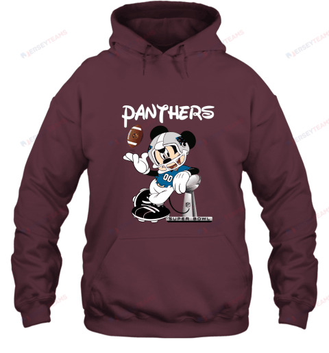 Mickey Panthers Taking The Super Bowl Trophy Football Hoodie - Maroon