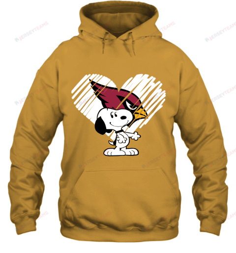Happy Christmas With Arizona Cardinals Snoopy Hoodie - Gold