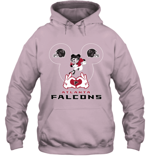 I Love The Falcons Mickey Mouse Atlanta Falcons Hoodie - Light Pink
