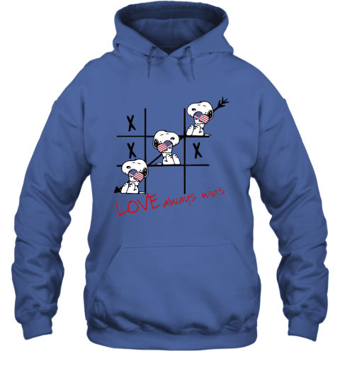 Snoopy Tic Tac Toe American Love Always Win Hoodie - Royal