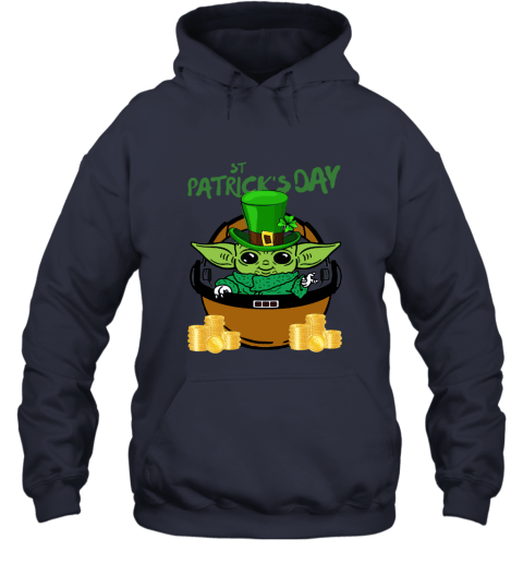 Baby Yoda St. Patrick’s Day Outfit Hoodie - Navy